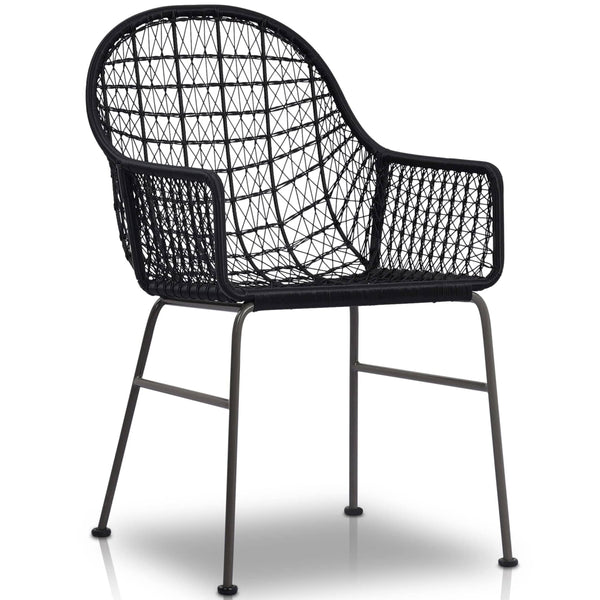 home fashion Bandera Outdoor Woven Dining Chair Black Set of 2 by Four Hands