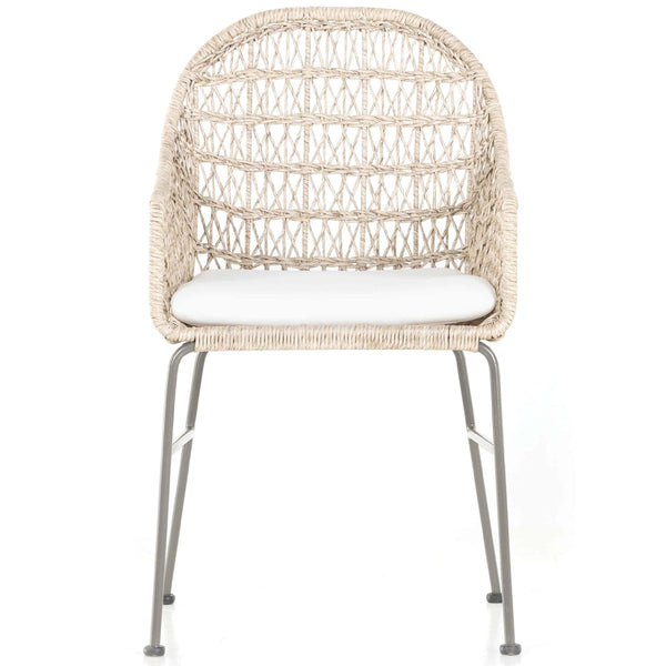 Home Fashion Bandera Outdoor Woven Dining Chair W/Seat Cushion Vintage White Set Of 2 By Four Hands