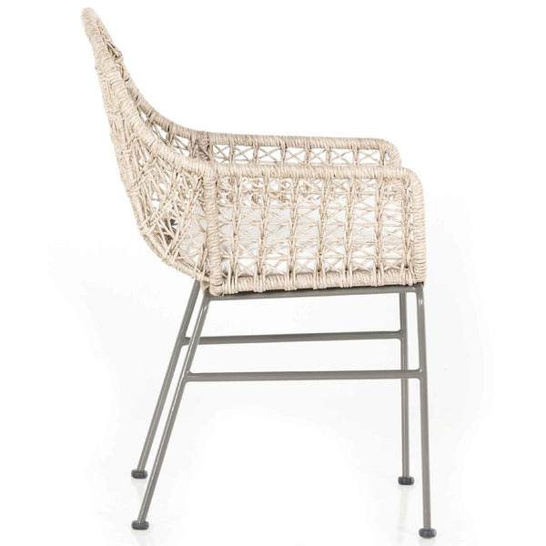 Home Fashion Bandera Outdoor Woven Dining Chair W/Seat Cushion Vintage White Set Of 2 By Four Hands