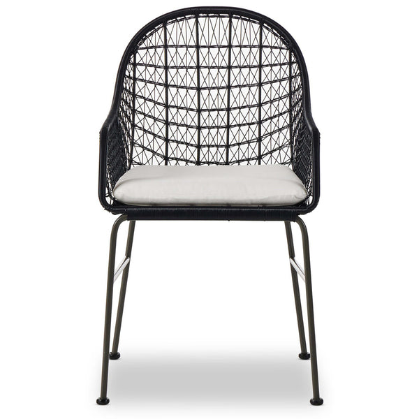 Home Fashion Bandera Outdoor Woven Dining Chair W/Seat Cushion Smoke Black Set Of 2 By Four Hands