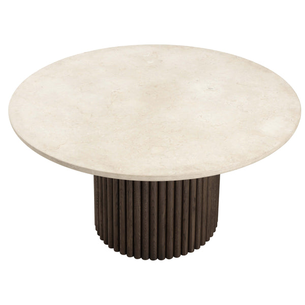Home Fashion Banyan Round Dining Table Cream/Dark Brown