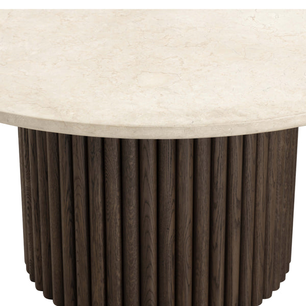 Home Fashion Banyan Round Dining Table Cream/Dark Brown