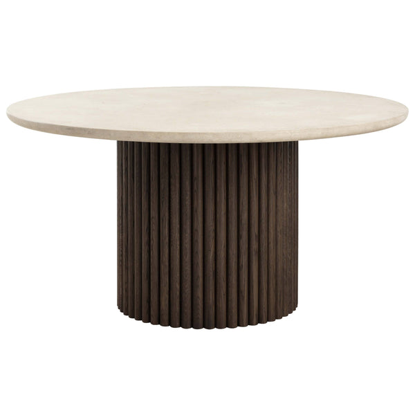 home fashion Banyan Round Dining Table Cream/Dark Brown