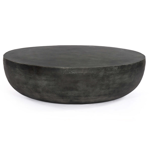 home fashion Basil 48" Outdoor Round Coffee Table Aged Grey by Four Hands