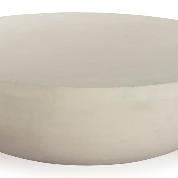 Home Fashion Basil Outdoor Round Coffee Table Matte White By Four Hands