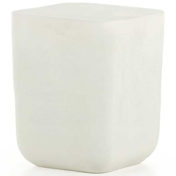 home fashion Basil Outdoor Square Drink Table Matte White by Four Hands