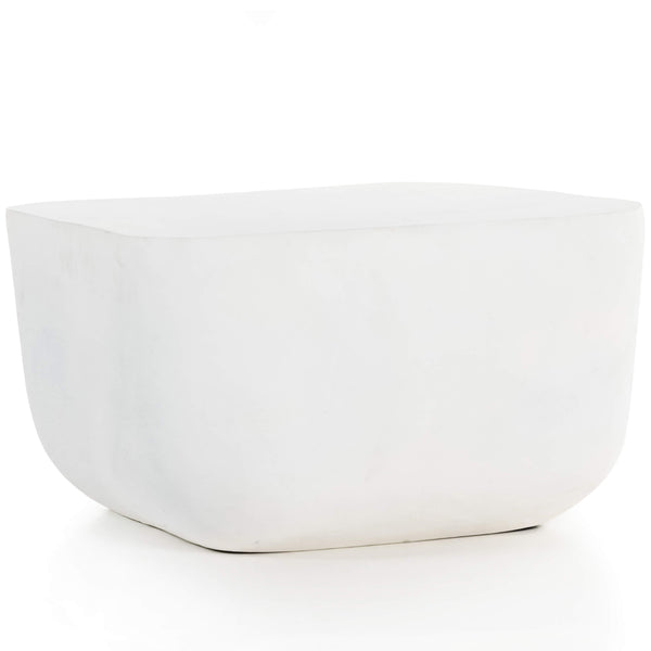 Home Fashion Basil Square Outdoor End Table Matte White By Four Hands