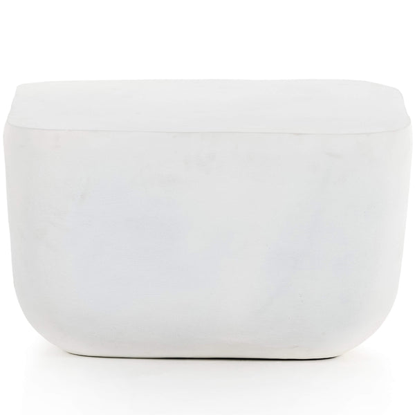 Home Fashion Basil Square Outdoor End Table Matte White By Four Hands