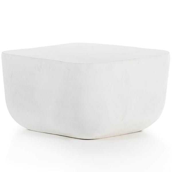 home fashion Basil Square Outdoor End Table Matte White by Four Hands
