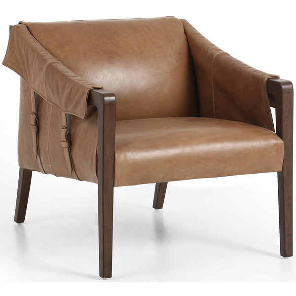 home fashion Bauer Leather Chair Warm Taupe Dakota by Four Hands