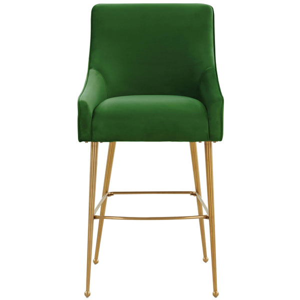 Home Fashion Beatrix Bar & Counter Stool Green/Brushed Gold Legs