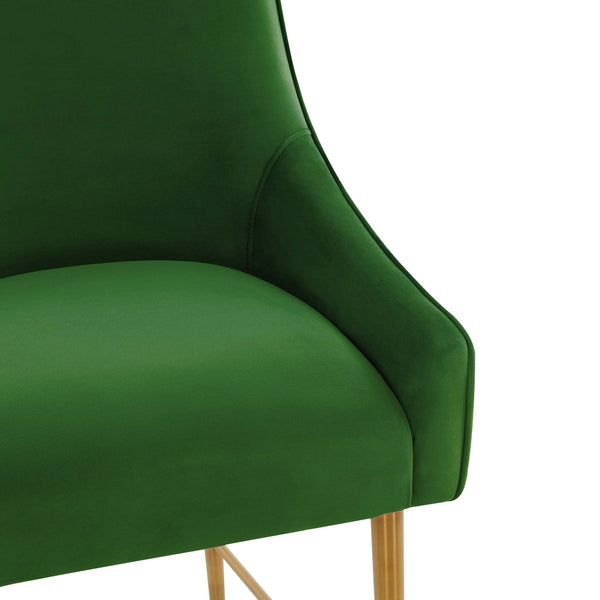 Home Fashion Beatrix Bar & Counter Stool Green/Brushed Gold Legs