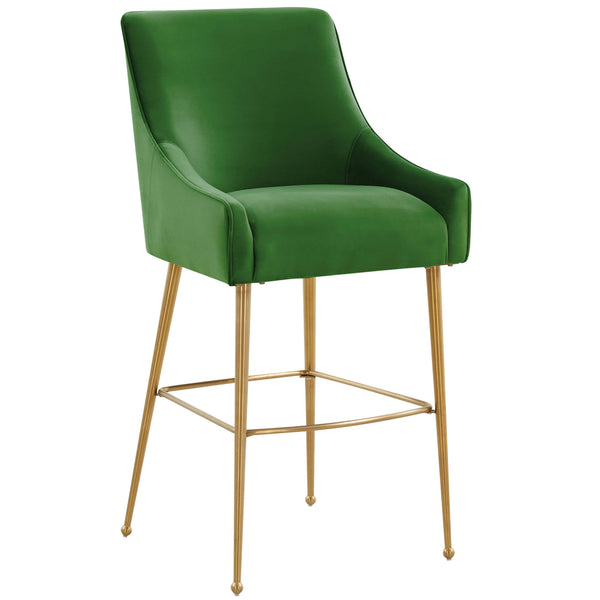 home fashion Beatrix Bar & Counter Stool Green/Brushed Gold Legs