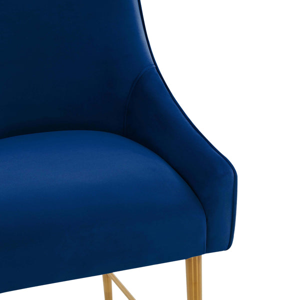 Home Fashion Beatrix Bar & Counter Stool Navy/Brushed Gold Legs