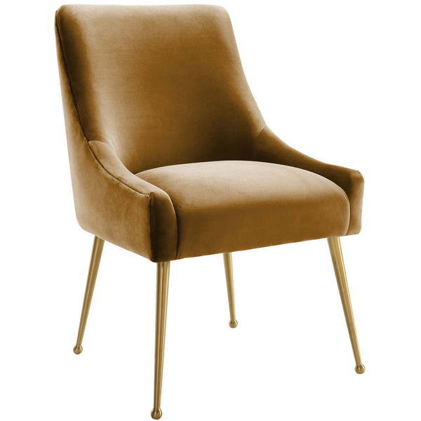 home fashion Beatrix Chair Cognac/Brushed Gold Base