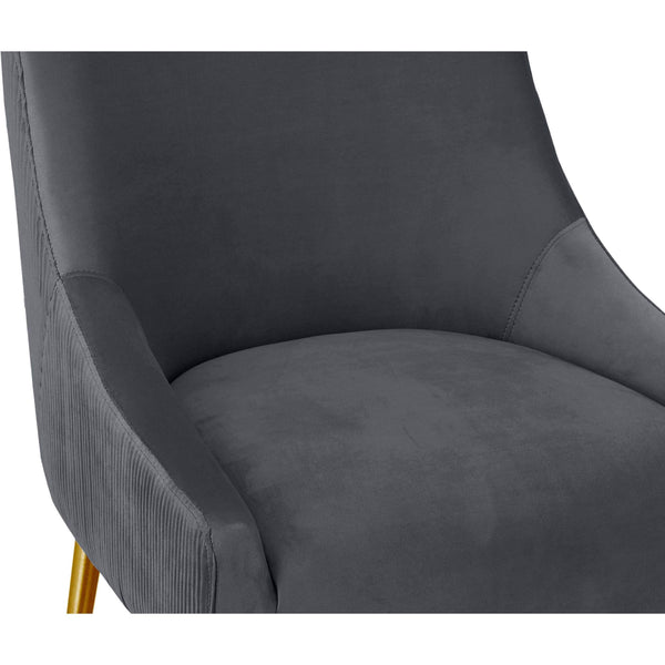 Home Fashion Beatrix Pleated Bar & Counter Stool Grey/Brushed Gold Base