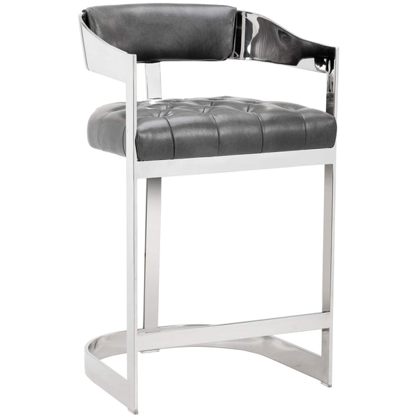 home fashion Beaumont Leather Counter Stool Cantina Magnetite