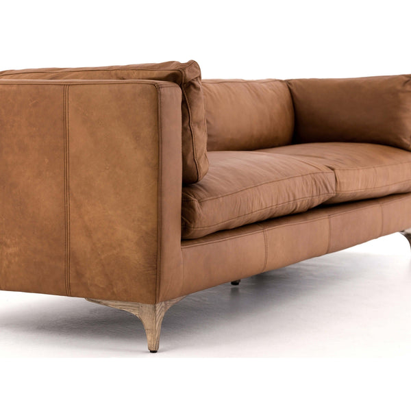 Home Fashion Beckwith Leather Sofa Natural Washed Camel By Four Hands