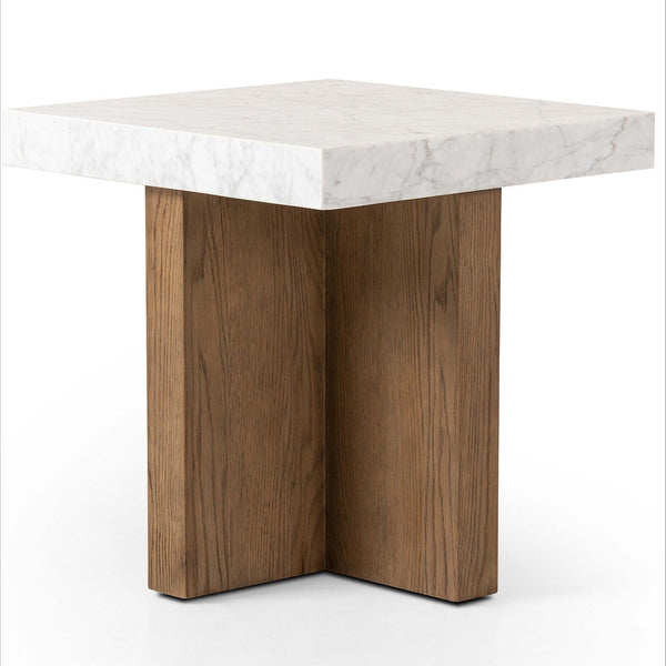 Home Fashion Bellamy End Table White Marble By Four Hands