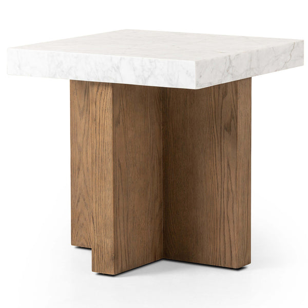 home fashion Bellamy End Table White Marble by Four Hands