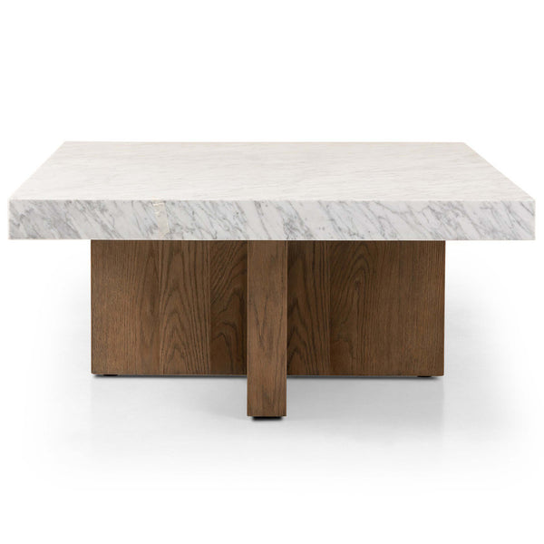 Home Fashion Bellamy Rectangular Coffee Table White Marble By Four Hands
