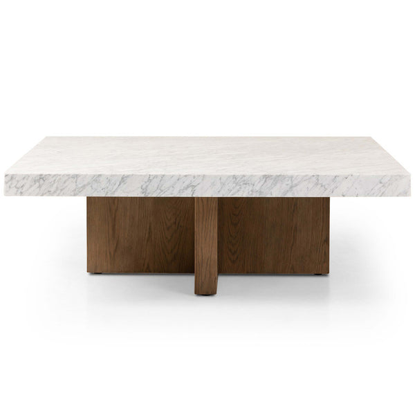 Home Fashion Bellamy Square Coffee Table White Marble By Four Hands