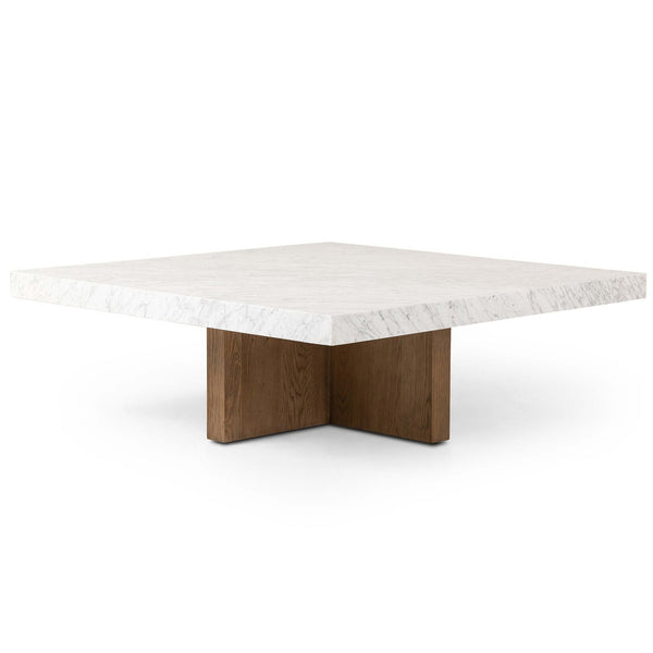 Home Fashion Bellamy Square Coffee Table White Marble By Four Hands