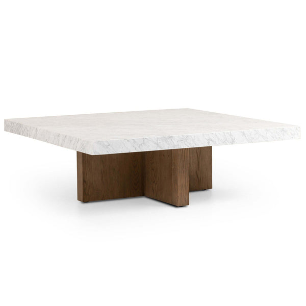 home fashion Bellamy Square Coffee Table White Marble by Four Hands