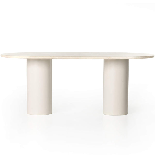 Home Fashion Belle Oval Dining Table Cream Marble By Four Hands