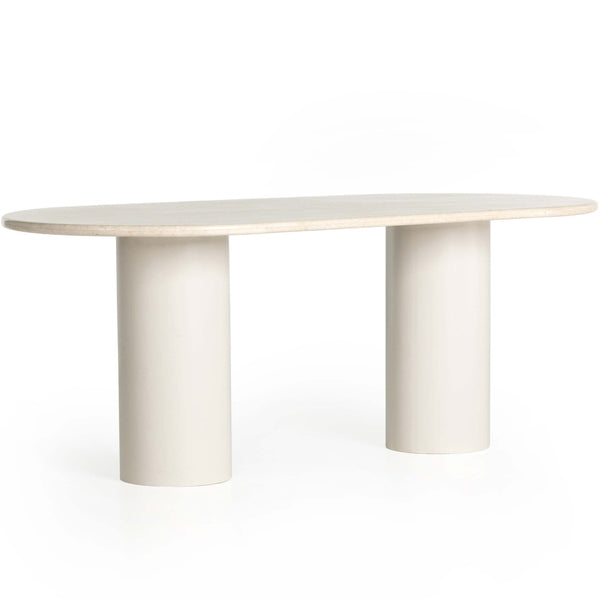 home fashion Belle Oval Dining Table Cream Marble by Four Hands