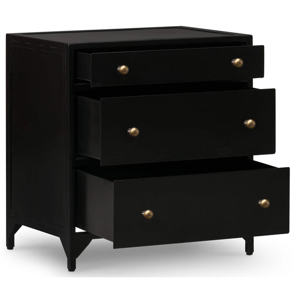 Home Fashion Belmont Storage Nightstand Small Black By Four Hands