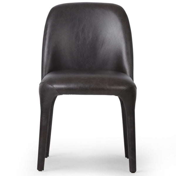 Home Fashion Bensen Leather Dining Chair Sonoma Black Set Of 2 By Four Hands