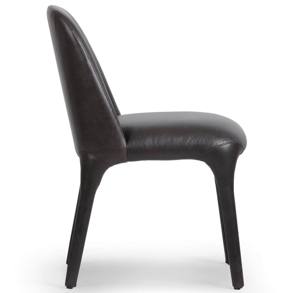 Home Fashion Bensen Leather Dining Chair Sonoma Black Set Of 2 By Four Hands