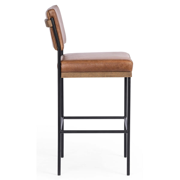 Home Fashion Benton Leather Bar & Counter Stool Sonoma Chestnut By Four Hands