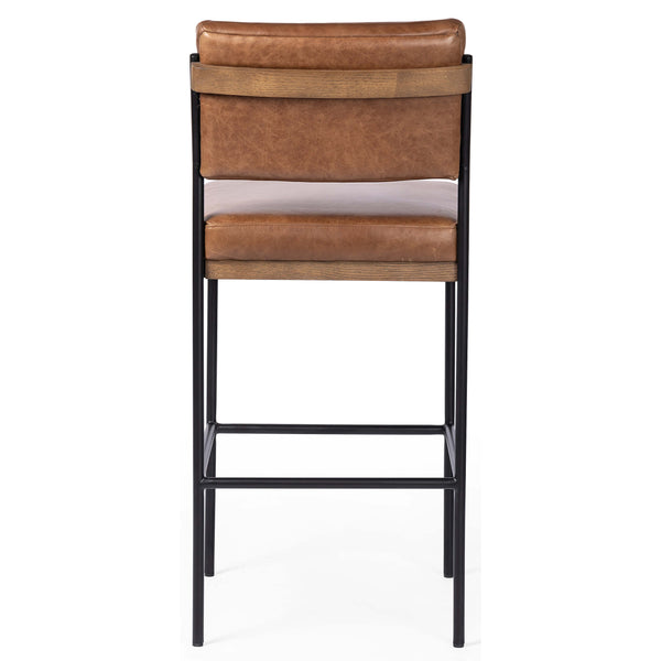 Home Fashion Benton Leather Bar & Counter Stool Sonoma Chestnut By Four Hands