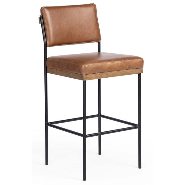 home fashion Benton Leather Bar & Counter Stool Sonoma Chestnut by Four Hands