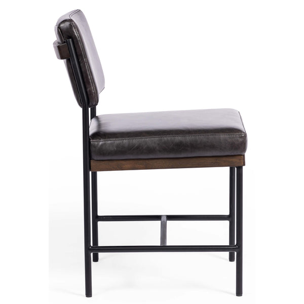 Home Fashion Benton Leather Dining Chair Sonoma Black Set Of 2 By Four Hands