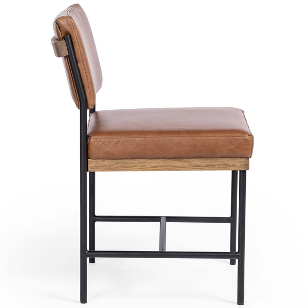 Home Fashion Benton Leather Dining Chair Sonoma Chestnut Set Of 2 By Four Hands