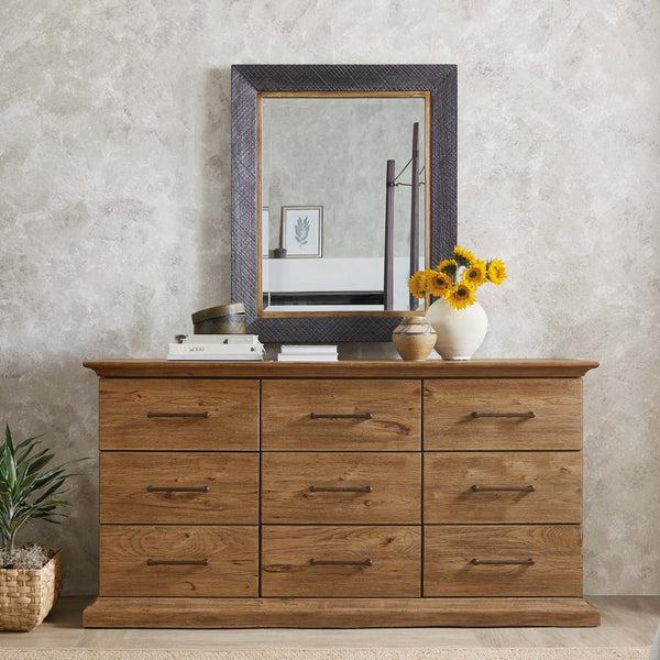 Home Fashion Big Sky 9 Drawer Dresser Vintage Natural