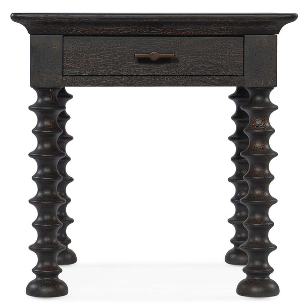 Home Fashion Big Sky Turned Leg End Table Charred Timber