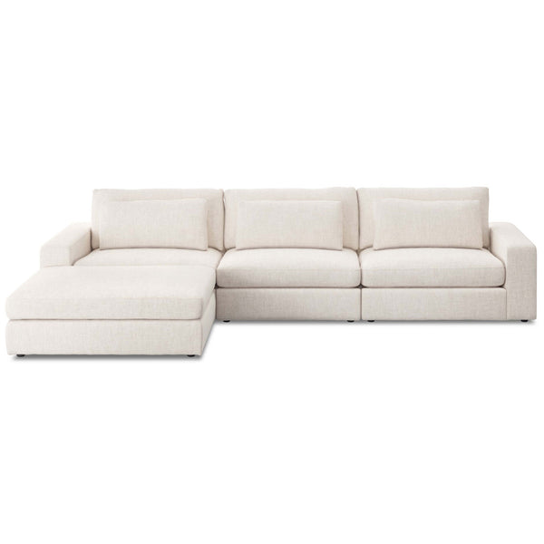 Home Fashion Bloor 3 Piece Sectional W/Ottoman Essence Natural By Four Hands