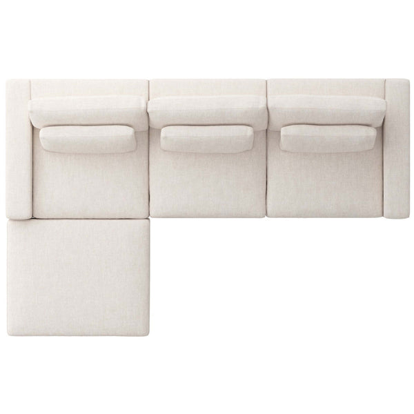 Home Fashion Bloor 3 Piece Sectional W/Ottoman Essence Natural By Four Hands