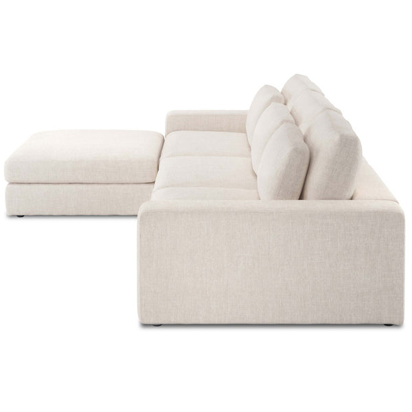 Home Fashion Bloor 3 Piece Sectional W/Ottoman Essence Natural By Four Hands
