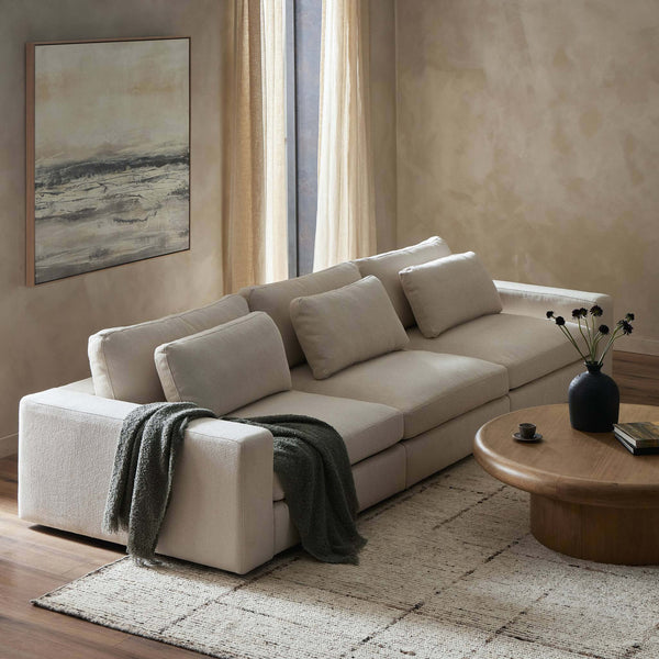 Home Fashion Bloor 3 Piece Sofa Clairmont Ivory By Four Hands