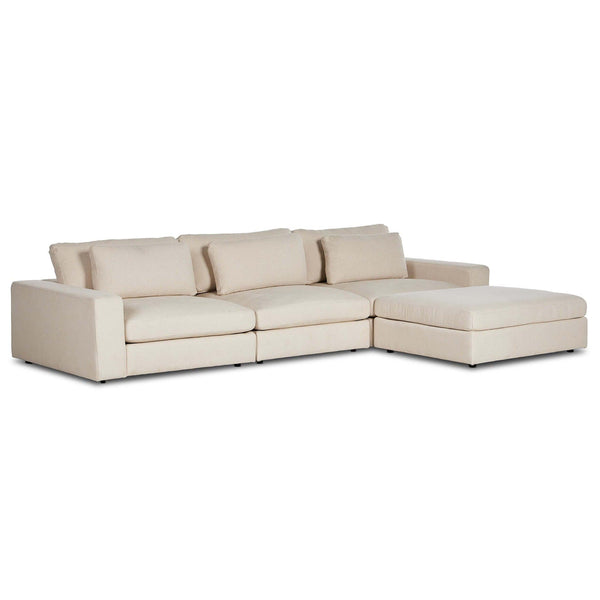 Home Fashion Bloor 3 Piece Sofa W/Ottoman Clairmont Sand By Four Hands