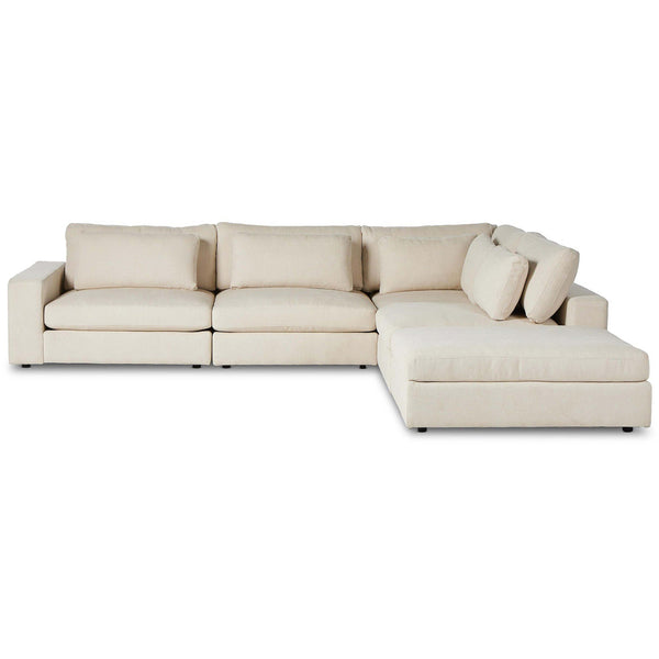 Home Fashion Bloor 4 Piece Sectional W/Ottoman Clairmont Sand By Four Hands
