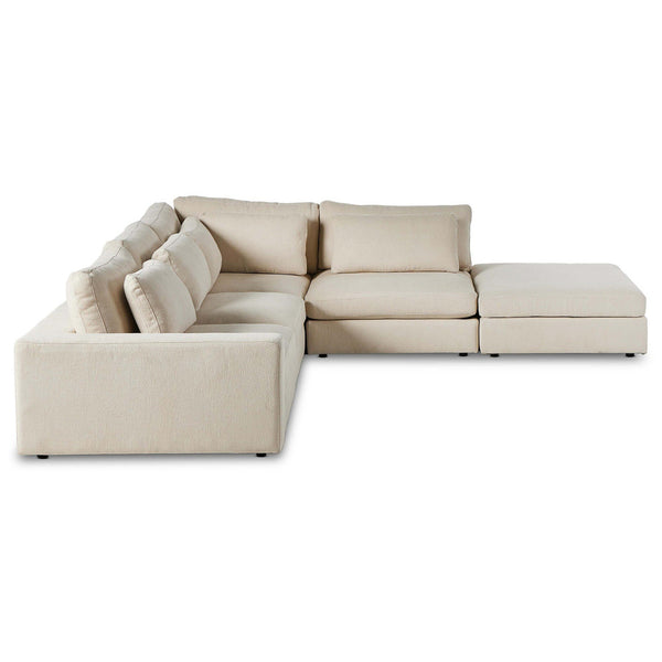 Home Fashion Bloor 4 Piece Sectional W/Ottoman Clairmont Sand By Four Hands