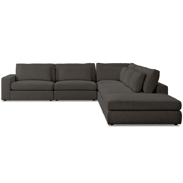 Home Fashion Bloor 5-Piece LAF Sectional W/Ottoman Landale Charcoal By Four Hands