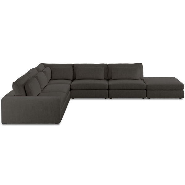 Home Fashion Bloor 5-Piece LAF Sectional W/Ottoman Landale Charcoal By Four Hands