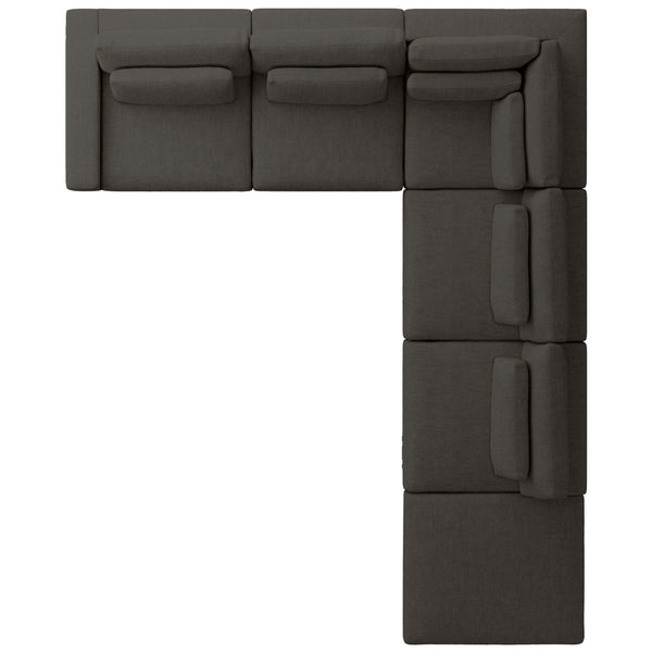 Home Fashion Bloor 5-Piece LAF Sectional W/Ottoman Landale Charcoal By Four Hands